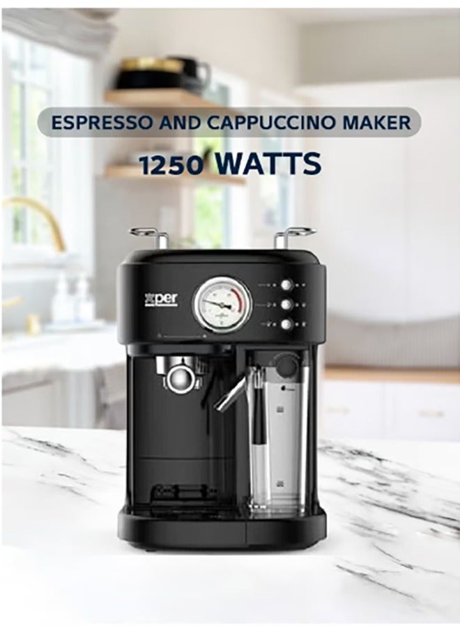 إكسبير ماكينة صنع الإسبريسو والكابتشينو واللاتيه، 1250 واط، 1.5 لتر، XP541 - Image 3