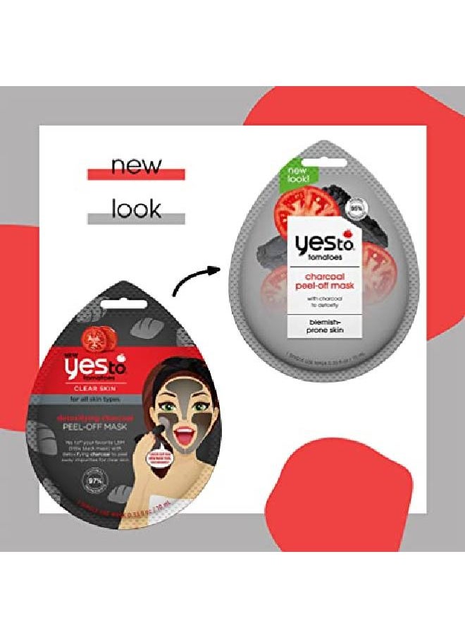 Yes To - Tomatoes Charcoal Peeloff Mask Exfoliating Formula To Retain & Restore Skins Balance Peel Away Impurities With Charcoal & Antioxidants Natural Vegan & Cruelty Free 3 Pack 033 Ounce - Image 1