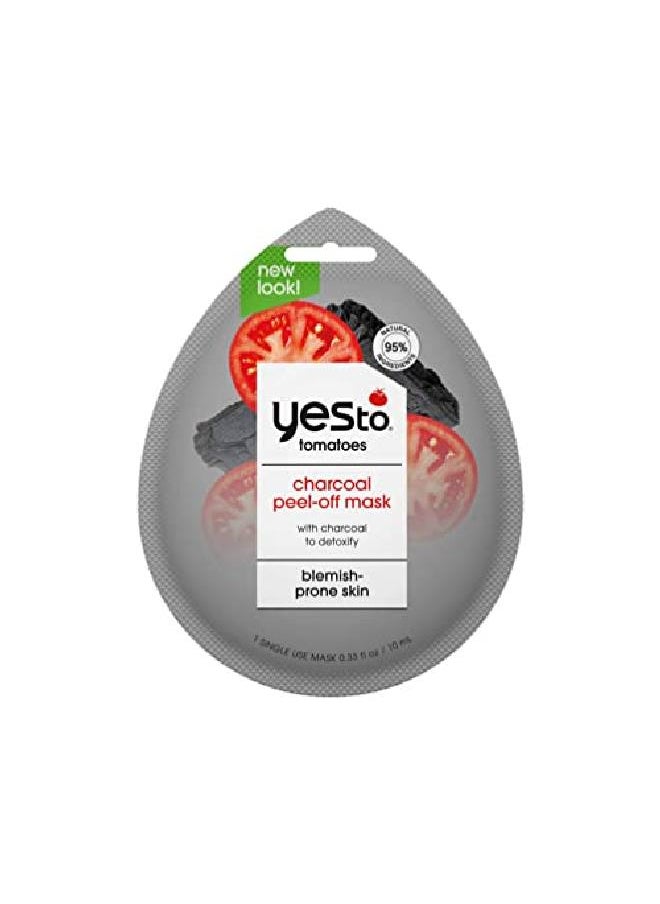 Yes To - Tomatoes Charcoal Peeloff Mask Exfoliating Formula To Retain & Restore Skins Balance Peel Away Impurities With Charcoal & Antioxidants Natural Vegan & Cruelty Free 3 Pack 033 Ounce - Image 1
