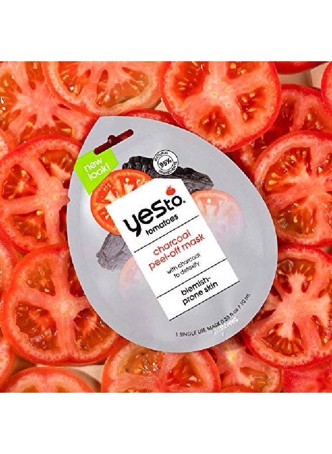 Yes To - Tomatoes Charcoal Peeloff Mask Exfoliating Formula To Retain & Restore Skins Balance Peel Away Impurities With Charcoal & Antioxidants Natural Vegan & Cruelty Free 3 Pack 033 Ounce - Image 1