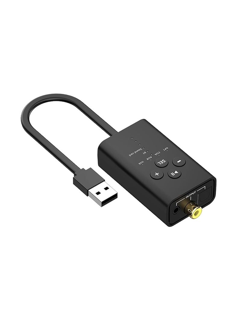 General Digital Audio Converter, USB and Bluetooth 5.2 to TOSLINK Optical/Coaxial and 3.5mm AUX Audio Adapter for TV, PS5, PS4, PC, Laptop, Smartphone to Speakers, Amplifier or Home Theatre  - Image 1