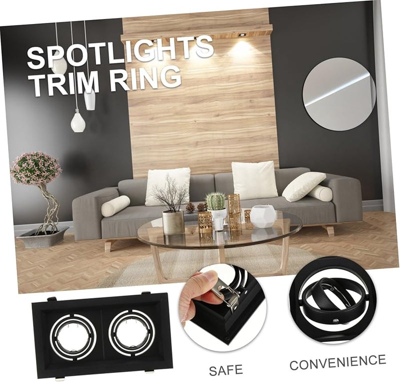 Adjustable White Plastic Flush Mount LED Ceiling Light Fixture with Trim Ring - Image 4