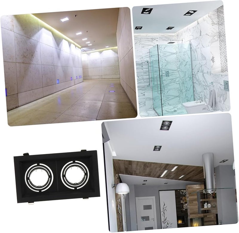 Adjustable White Plastic Flush Mount LED Ceiling Light Fixture with Trim Ring - Image 5