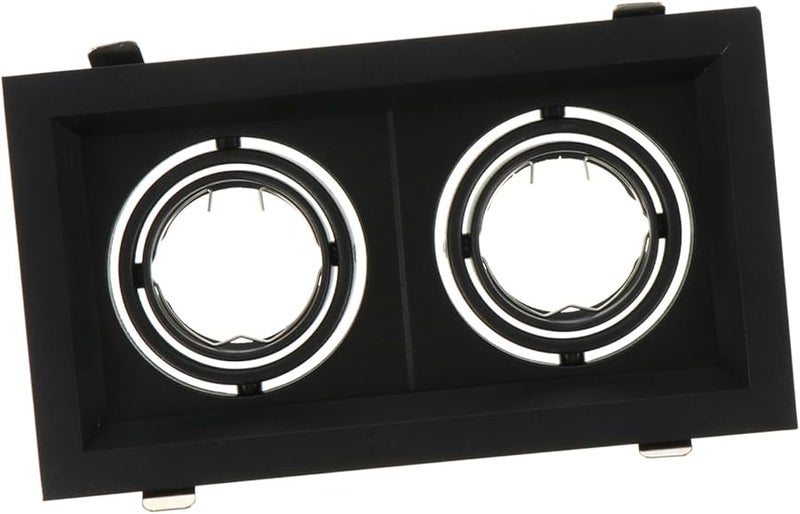 Adjustable White Plastic Flush Mount LED Ceiling Light Fixture with Trim Ring - Image 2