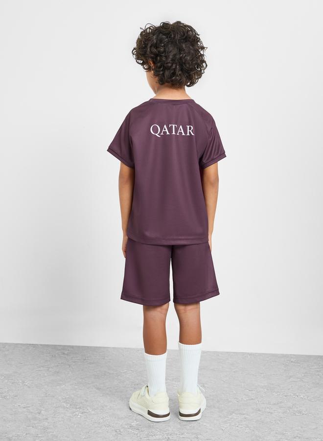 Styli Boys Qatar Print Jersey T-Shirt and Shorts FIFA Football Set - Image 3