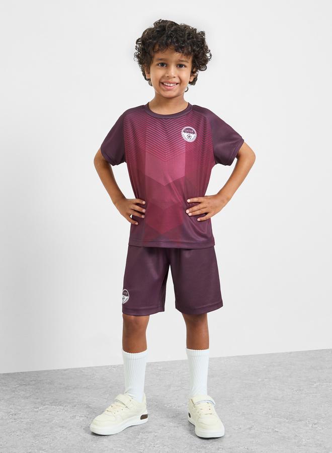 Styli Boys Qatar Print Jersey T-Shirt and Shorts FIFA Football Set - Image 2