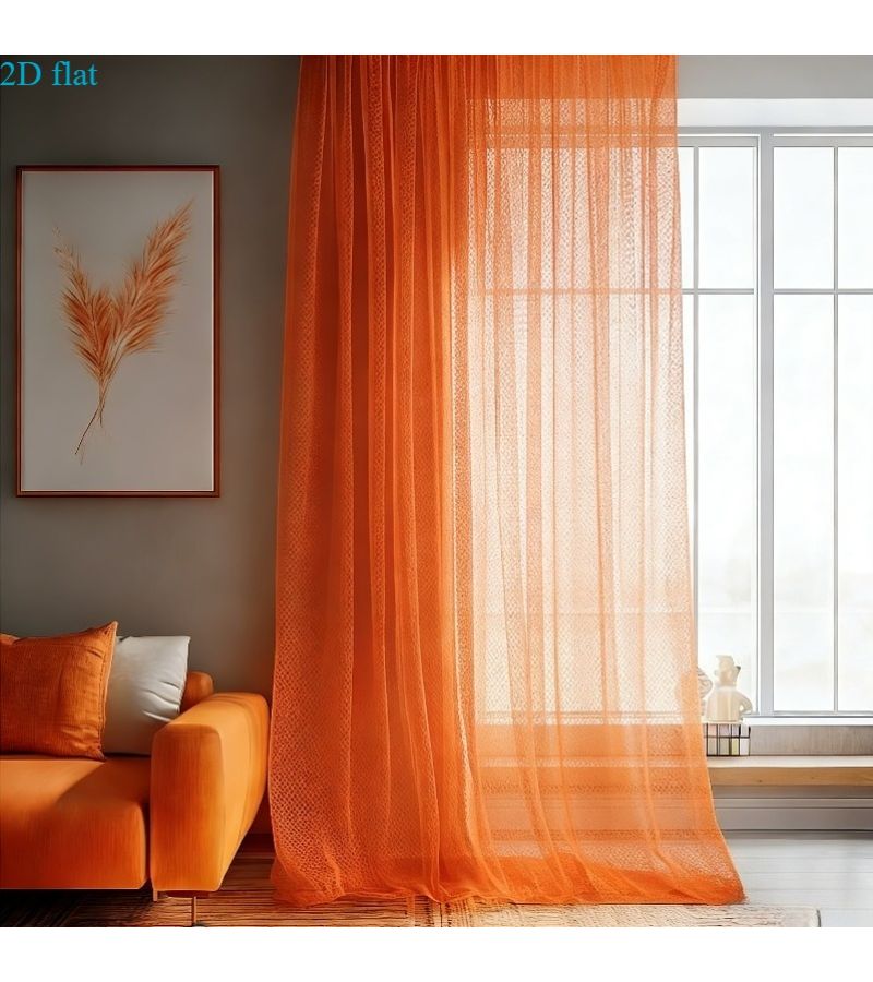 Orange Sheer Tulle Curtains 4 Pieces Rod Pocket 300 x 155 cm Wedding Decor - Image 5