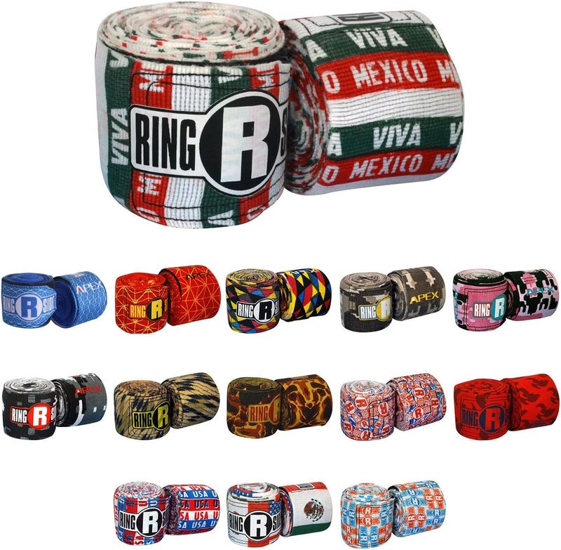 Ringside Apex 180” Boxing Hand Wraps Pair - Durable, Elastic Training Wraps with Hook & Loop Closure, Multi-Color Options, Perfect for MMA, Muay Thai, Kickboxing - Image 1
