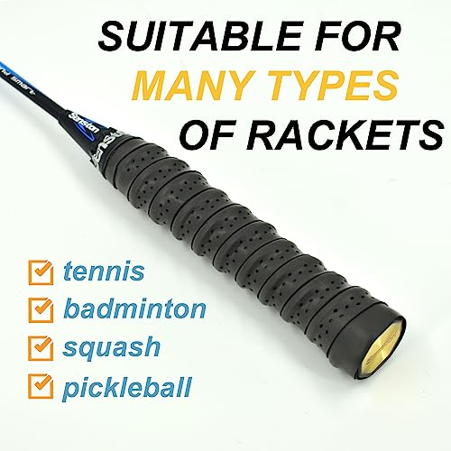 Senston New Racket Grip Anti Slip Perforated Super Absorbent Tennis Overgrip Badminton Overgrip Pickleball Overgrip 5 Pack Black¡­ - Image 5