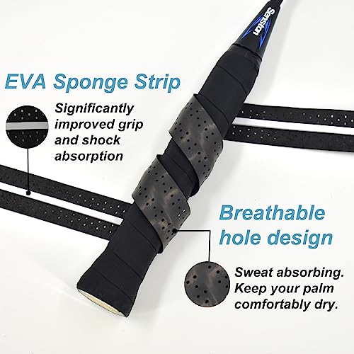 Senston New Racket Grip Anti Slip Perforated Super Absorbent Tennis Overgrip Badminton Overgrip Pickleball Overgrip 5 Pack Black¡­ - Image 4