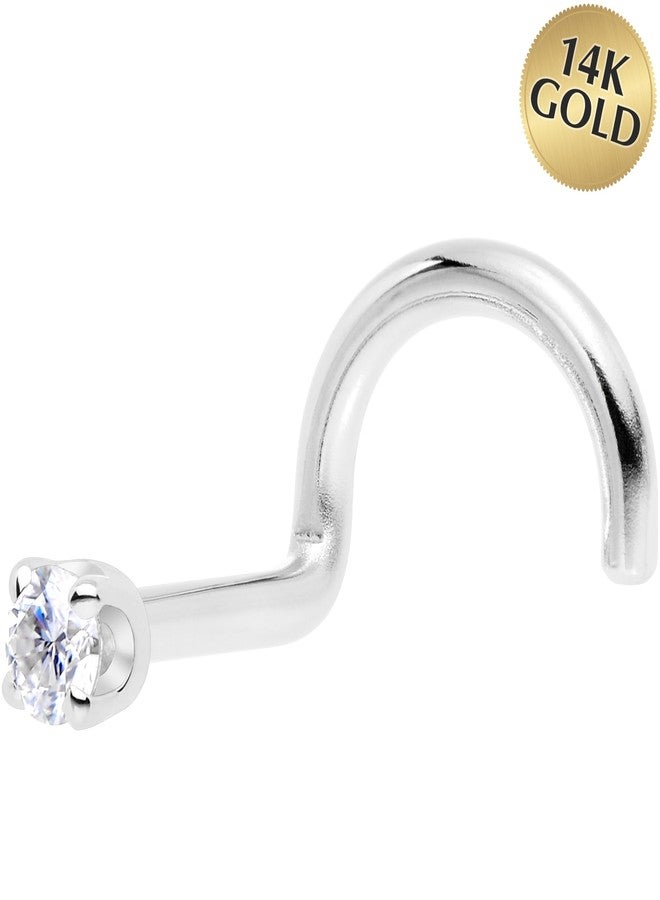 Body Candy 14k Solid Gold Nose Ring Studs -2mm Moissanite Left Side Nose Ring 18 Gauge Real White Gold Nose Ring Piercing Jewelry - 14 K Gold Nose Stud, Nose Piercings, Gold Nose Studs for Women, Men - Image 2