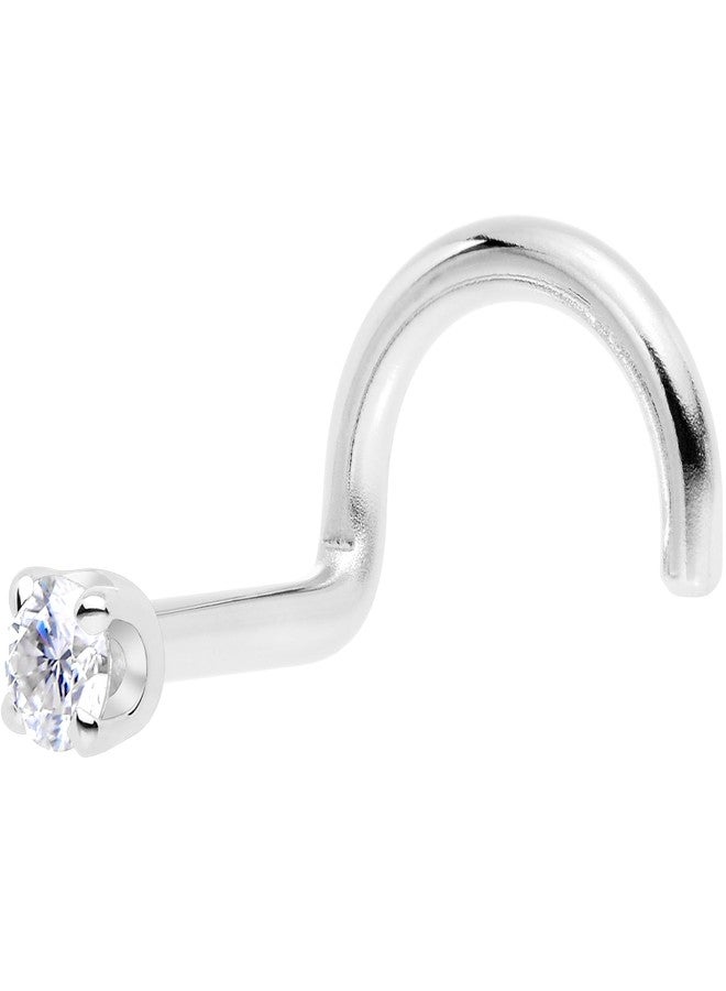 Body Candy 14k Solid Gold Nose Ring Studs -2mm Moissanite Left Side Nose Ring 18 Gauge Real White Gold Nose Ring Piercing Jewelry - 14 K Gold Nose Stud, Nose Piercings, Gold Nose Studs for Women, Men - Image 1