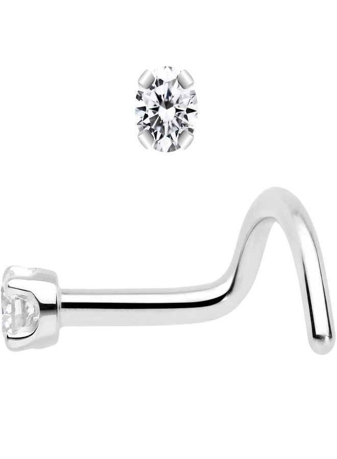 Body Candy 14k Solid Gold Nose Ring Studs -2mm Moissanite Left Side Nose Ring 18 Gauge Real White Gold Nose Ring Piercing Jewelry - 14 K Gold Nose Stud, Nose Piercings, Gold Nose Studs for Women, Men - Image 4
