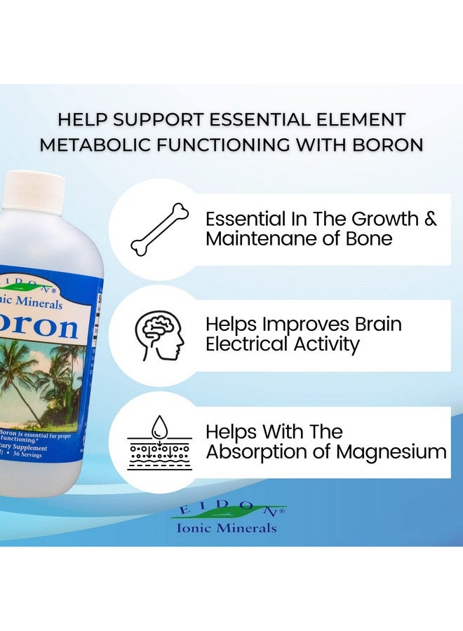 إيدون آيونك مينيرالز قطرات البورون السائلة من Eidon - مكمل غذائي من معدن البورون الأيوني، عنصر أساسي لدعم صحة الدماغ والعظام، متوفر بيولوجيًا، بدون مواد حافظة أو إضافات - 18 أونصة - Image 2