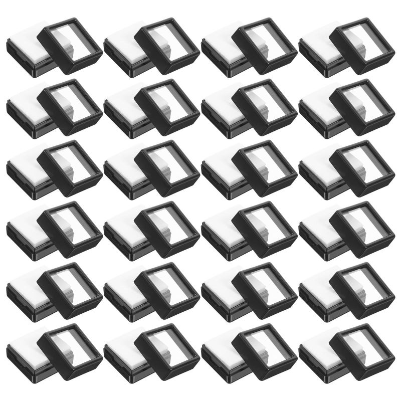 70pcs Gemstone Display Boxes With Plastic Lids 29.5mm Square Loose Stone Cases Jewelry Packing Organizer - Image 2