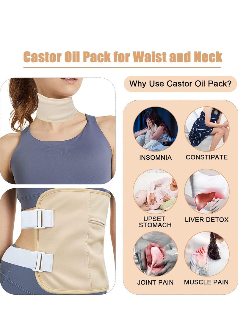 Generic Castor Oil Belt Wrap Waist and Neck for Liver Detox Reusable Castor Oil Pack Kit with Adjustable Strap (Oil Not Included)  - Image 3