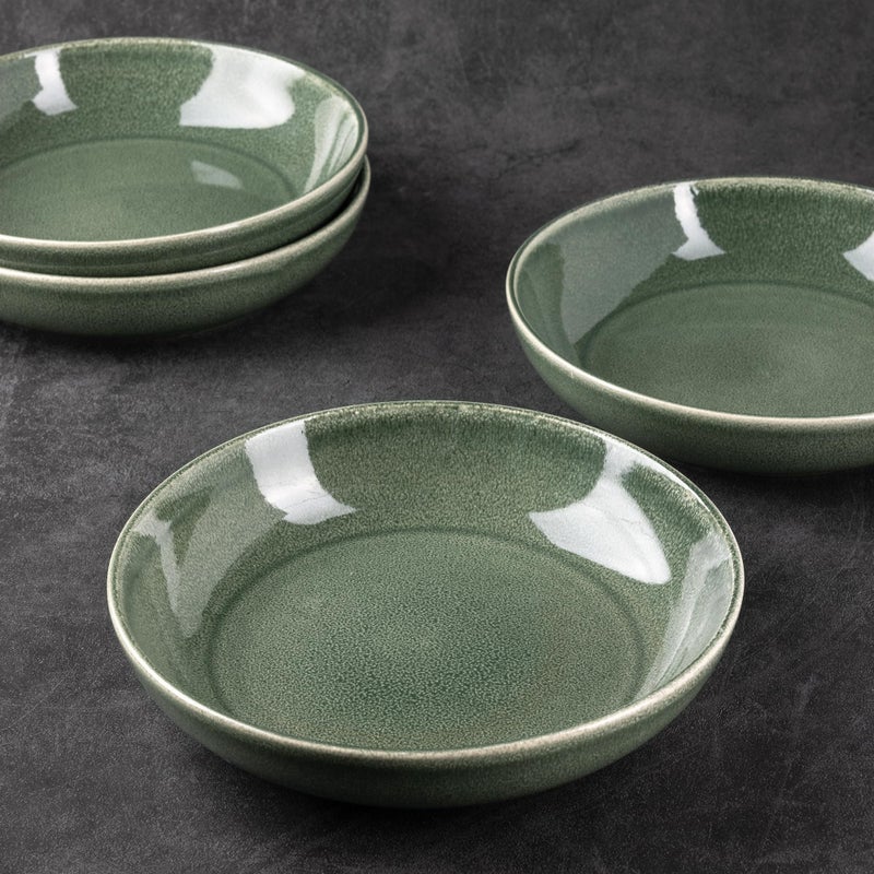 AmorArc 8.5'' Large Ceramic Pasta Bowls Set  36oz Stoneware Bowls Set of 6 for Kitchen  Reavtive Glaze Bowls-Microwave Dishwasher Safe-for Pasta Salad Oatmeal-Jade Green - Image 3