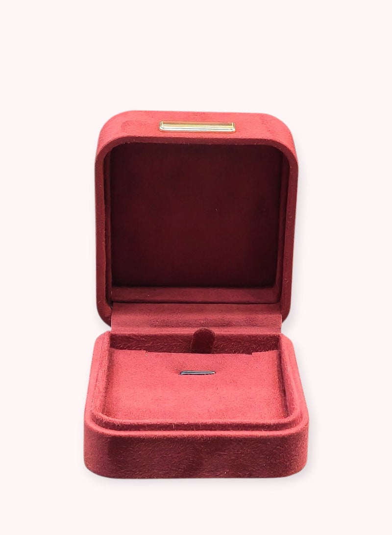 Al Seraj Luxury Red Suede Earring & Pendant Jewellery Box | Premium Soft Interior & Exterior Jewelry Box for Earrings & Chain Necklace | Engagement, Wedding & Gift Display Case - Image 1