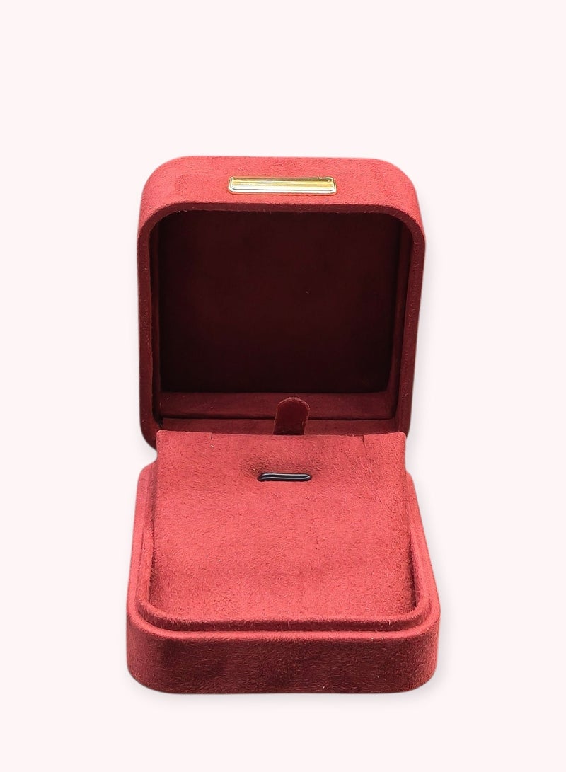 Al Seraj Luxury Red Suede Earring & Pendant Jewellery Box | Premium Soft Interior & Exterior Jewelry Box for Earrings & Chain Necklace | Engagement, Wedding & Gift Display Case - Image 5
