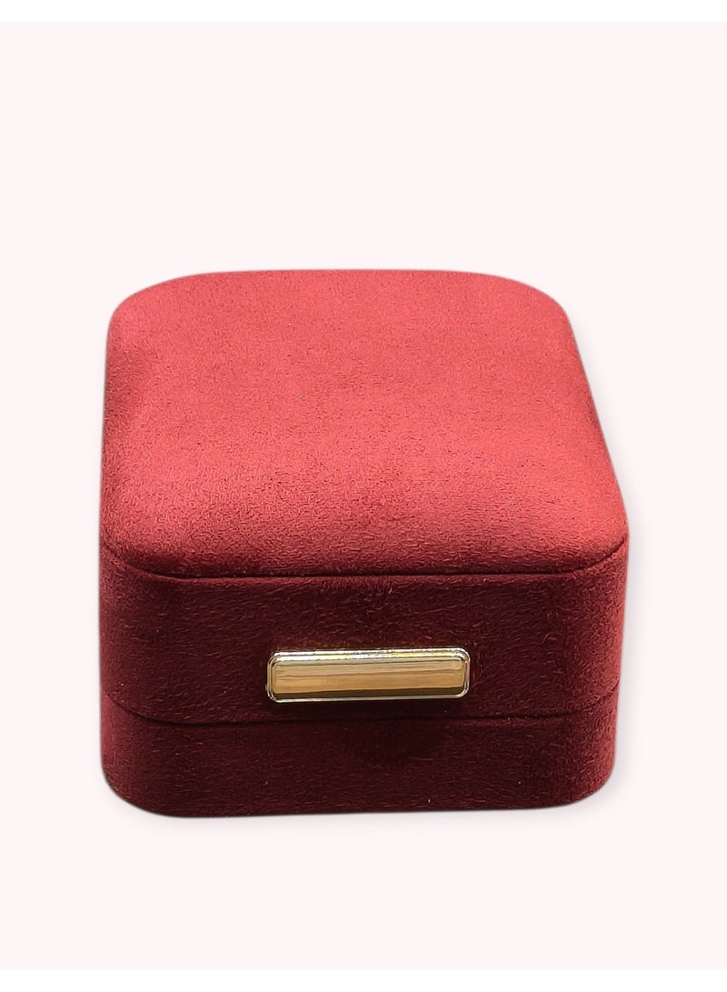 Al Seraj Luxury Red Suede Earring & Pendant Jewellery Box | Premium Soft Interior & Exterior Jewelry Box for Earrings & Chain Necklace | Engagement, Wedding & Gift Display Case - Image 4