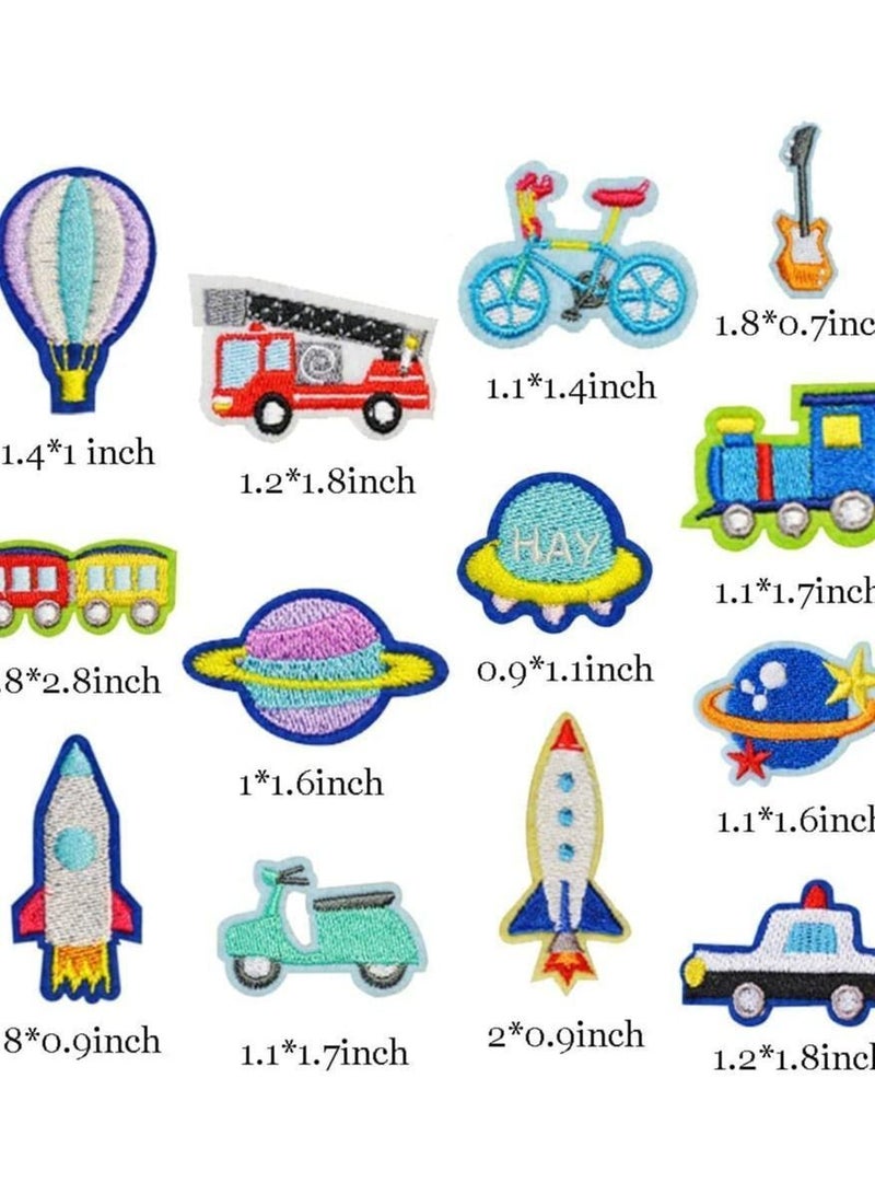 Y&D Iron on Patches, Embroidered Cars Bus Airplane Patches Sew Applique Patch Decoration Suitable for Clothes Dress Jeans Pants Hats Backpacks Sewing DIY Accessories (13pcs Vehicle) - Image 4