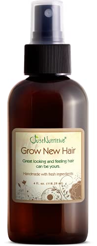 Just Nutritive Grow New Hair Treatment | Hair Regrowth Oil | Natural Hair Care | Hair Growth Treatment For Men and Women | Just Nutritive | 4 Oz - Image 1