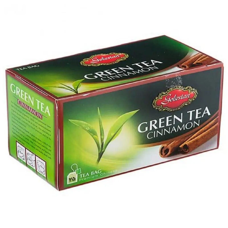 Golestan Green Tea Bag With Cinnamon Flavor- 25 bags