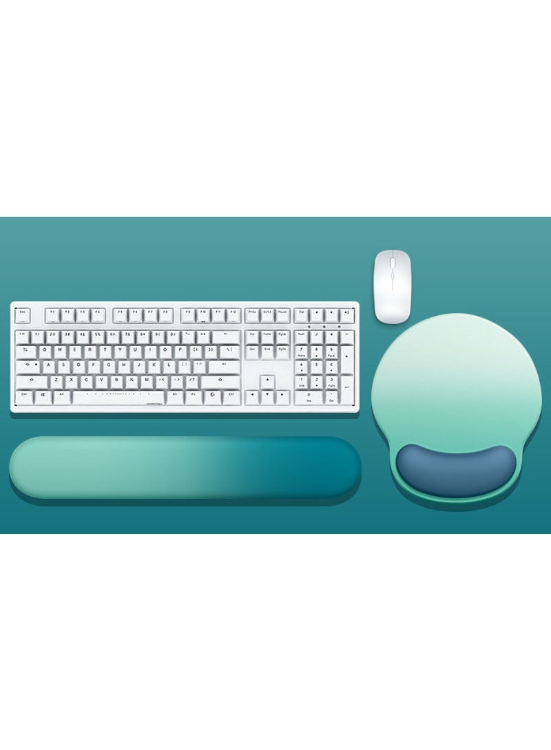 مجموعة مسند معصم مريح للماوس، مسند معصم للوحة المفاتيح من الإسفنج المرن - Image 3