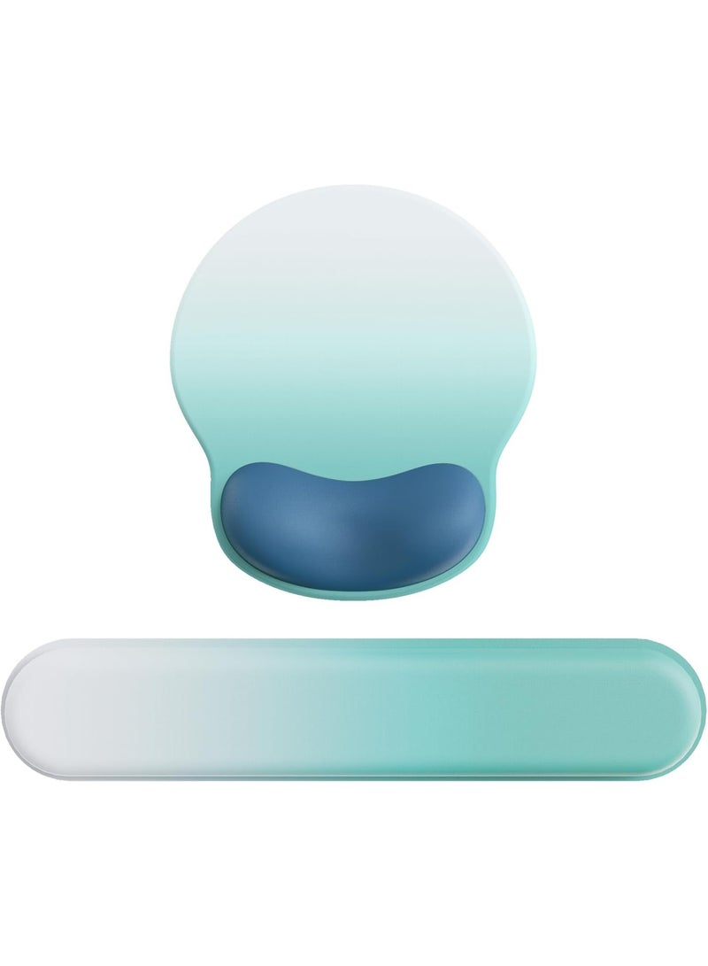 مجموعة مسند معصم مريح للماوس، مسند معصم للوحة المفاتيح من الإسفنج المرن - Image 1