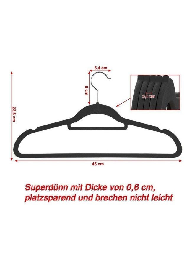 SAPU - 10-Piece Flocking Hanger Set Black 45x24.5x0.5cm - Image 1