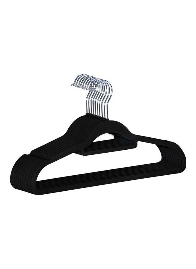 SAPU - 10-Piece Flocking Hanger Set Black 45x24.5x0.5cm - Image 1