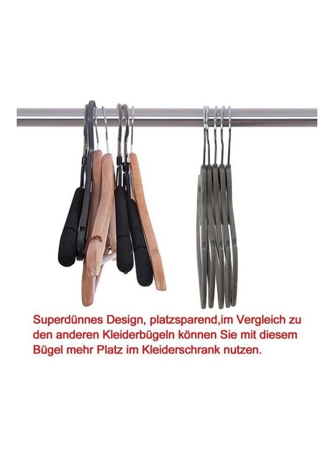 SAPU - 10-Piece Flocking Hanger Set Black 45x24.5x0.5cm - Image 1