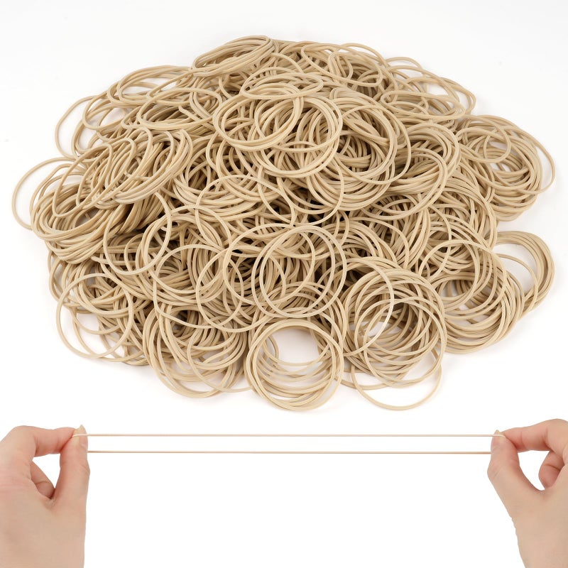 MOWPOG 700 Pcs Rubber Bands, Size #16 Rubberbands Reusable Elastic Rubber Band for Office Supplies File Folders, Home Packaging, Crafts DIY Bundling, Multipurpose (Beige) - Image 1