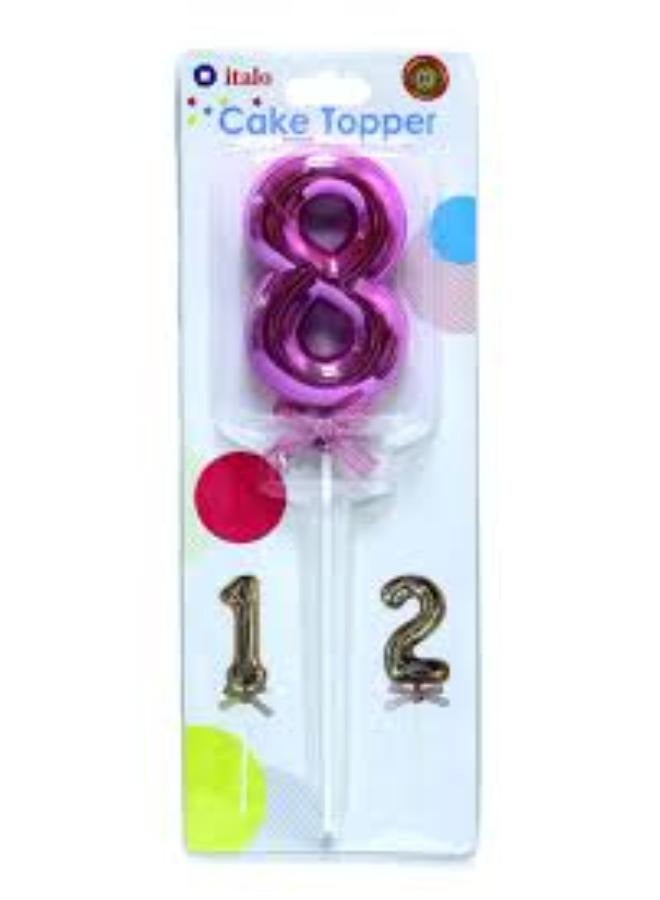 تغريسة كيكة رقم عيد ميلاد 6 سم - لون بنفسجي رقم 6