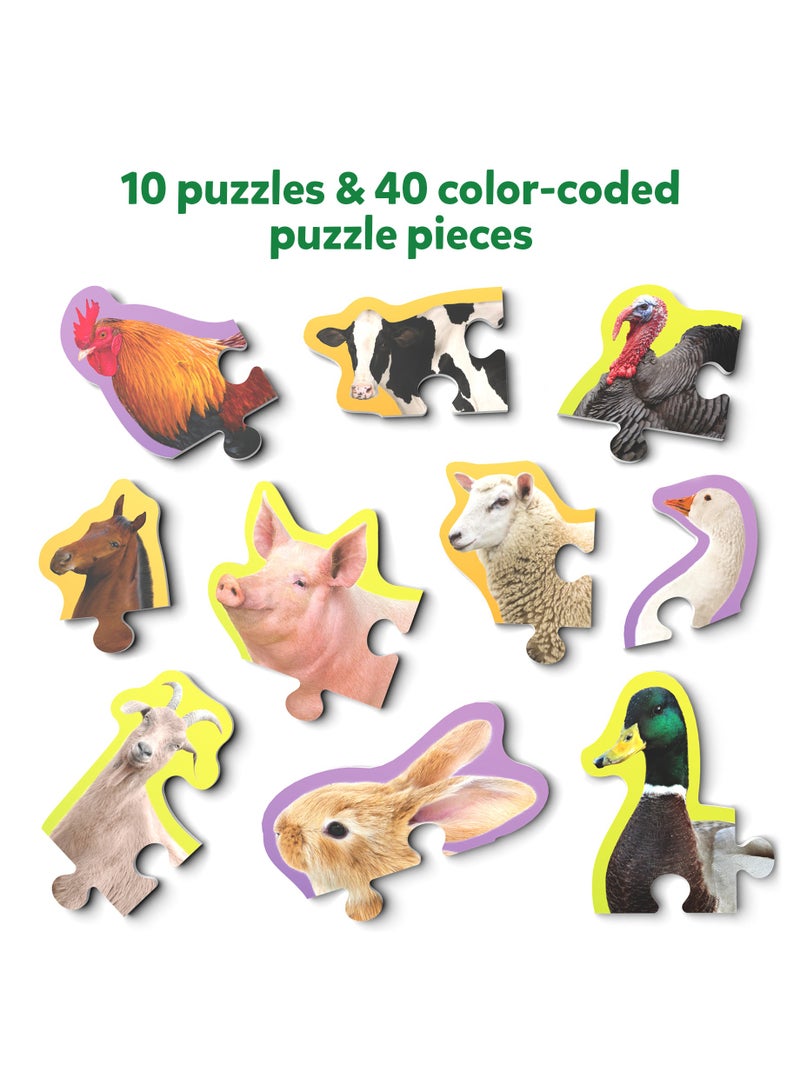 Skillmatics Step by Step Puzzles - 40 Piece Jigsaw & Toddler Puzzle, Montessori Educational Toy for Boys & Girls, Farm Animals, Travel Friendly, Gifts for Kids Ages 3, 4, 5 and Up - Image 2