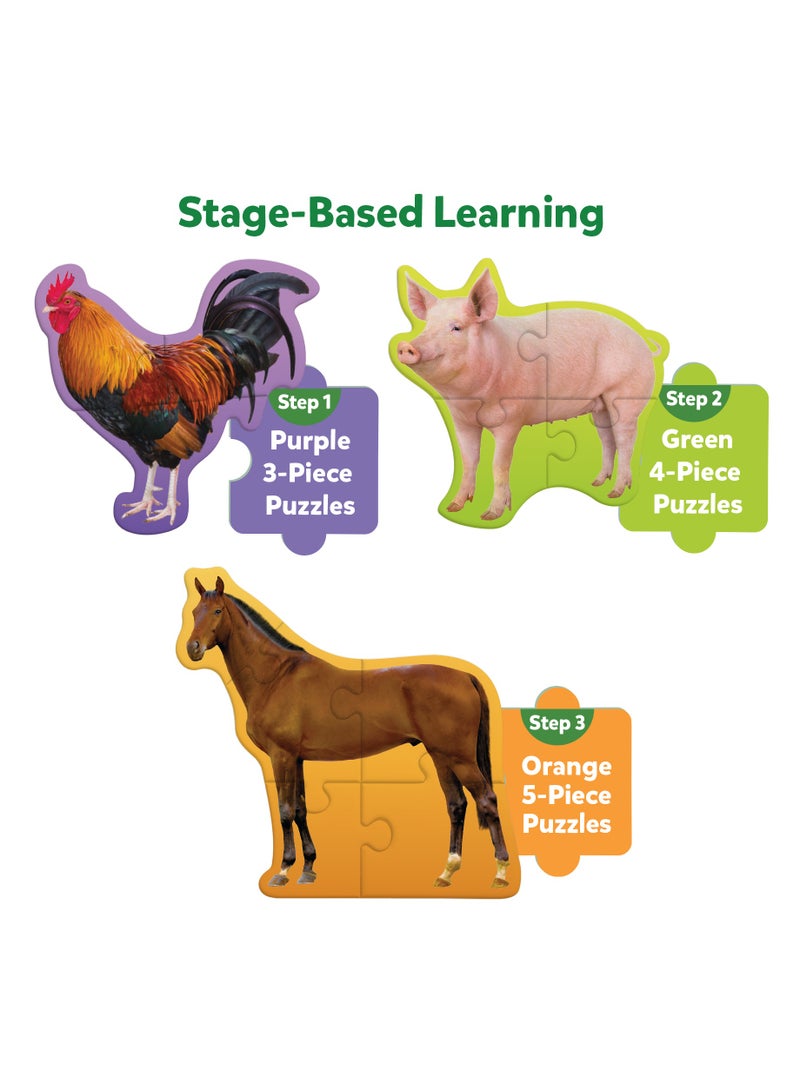 Skillmatics Step by Step Puzzles - 40 Piece Jigsaw & Toddler Puzzle, Montessori Educational Toy for Boys & Girls, Farm Animals, Travel Friendly, Gifts for Kids Ages 3, 4, 5 and Up - Image 5