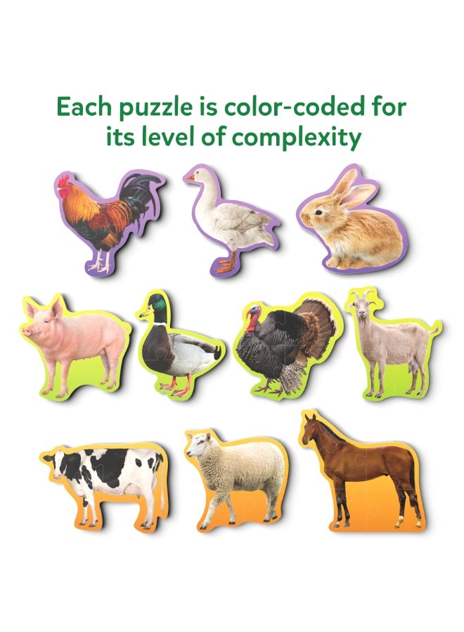 Skillmatics Step by Step Puzzles - 40 Piece Jigsaw & Toddler Puzzle, Montessori Educational Toy for Boys & Girls, Farm Animals, Travel Friendly, Gifts for Kids Ages 3, 4, 5 and Up - Image 4
