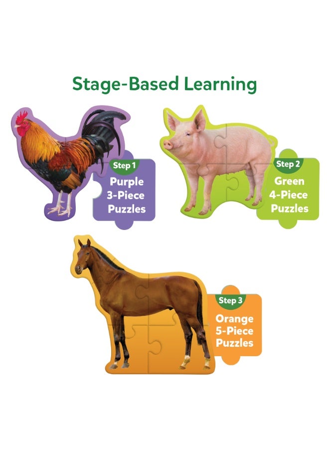 Skillmatics Step by Step Puzzles - 40 Piece Jigsaw & Toddler Puzzle, Montessori Educational Toy for Boys & Girls, Farm Animals, Travel Friendly, Gifts for Kids Ages 3, 4, 5 and Up - Image 5