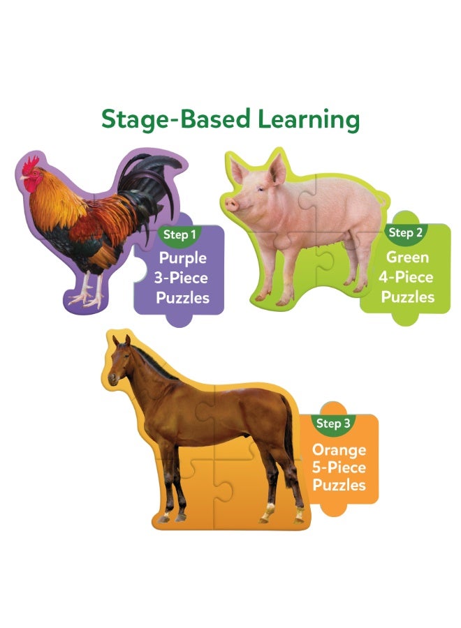 Skillmatics Step by Step Puzzles - 40 Piece Jigsaw & Toddler Puzzle, Montessori Educational Toy for Boys & Girls, Farm Animals, Travel Friendly, Gifts for Kids Ages 3, 4, 5 and Up - Image 5