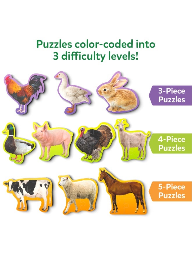 Skillmatics Step by Step Puzzles - 40 Piece Jigsaw & Toddler Puzzle, Montessori Educational Toy for Boys & Girls, Farm Animals, Travel Friendly, Gifts for Kids Ages 3, 4, 5 and Up - Image 3