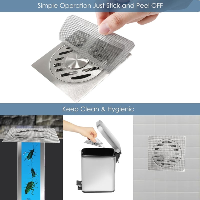 TROFFLLY (10Pcs) Disposable Shower Drain Cover Hair Catcher Shower Drain Mesh Stickers, Bathroom, Laundry, Bathtub, Kitchen Shower Drain Floor Sink Strainer. - Image 5