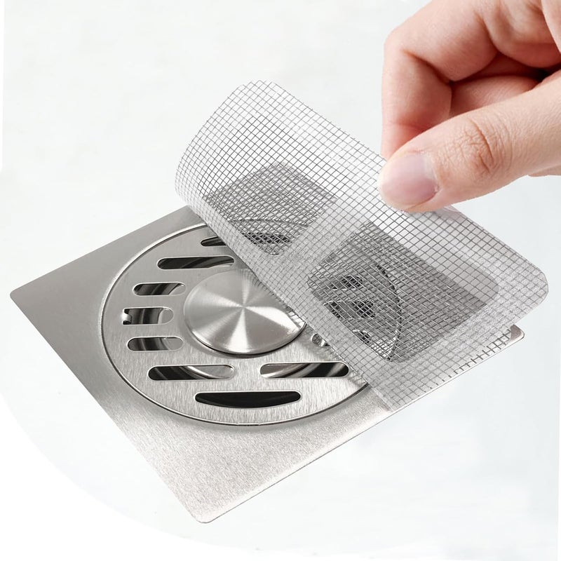 TROFFLLY (10Pcs) Disposable Shower Drain Cover Hair Catcher Shower Drain Mesh Stickers, Bathroom, Laundry, Bathtub, Kitchen Shower Drain Floor Sink Strainer. - Image 1