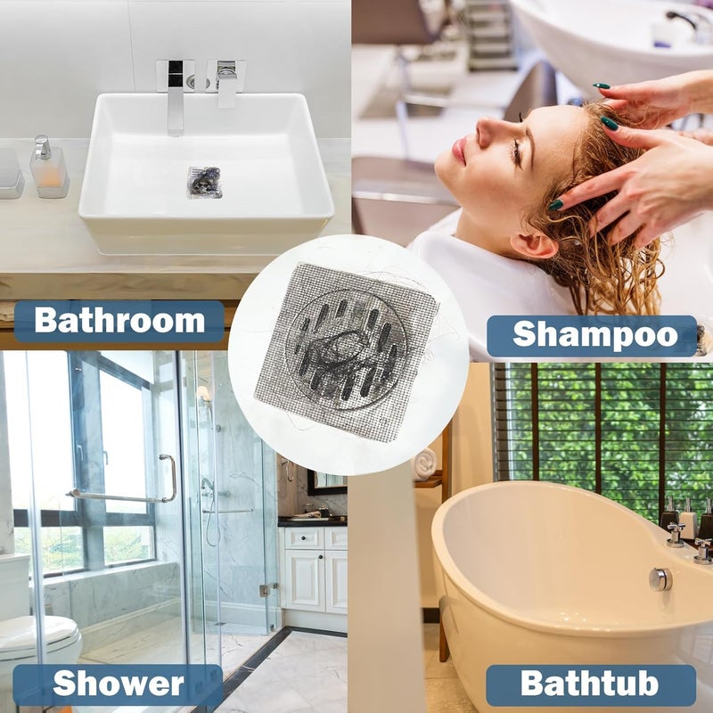TROFFLLY (10Pcs) Disposable Shower Drain Cover Hair Catcher Shower Drain Mesh Stickers, Bathroom, Laundry, Bathtub, Kitchen Shower Drain Floor Sink Strainer. - Image 3