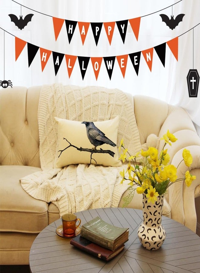 Ogiselestyle Happy Halloween Black Raven Throw Pillow Covers, 12 x 20 Inch Halloween Pillow Cases Decoration for Home Sofa Couch - Image 5