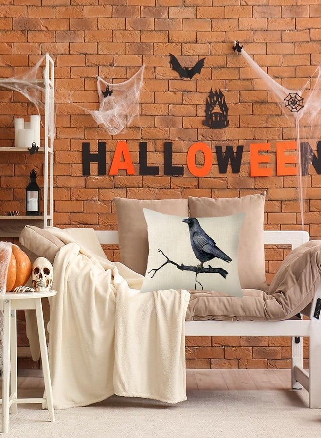 Ogiselestyle Happy Halloween Black Raven Throw Pillow Covers, 12 x 20 Inch Halloween Pillow Cases Decoration for Home Sofa Couch - Image 3