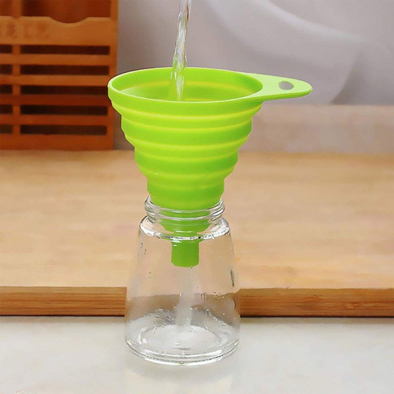 ANNIOCA Funnels for Kitchen Use, Food Grade Silicone Collapsible Kitchen Funnel (Green) - Image 5
