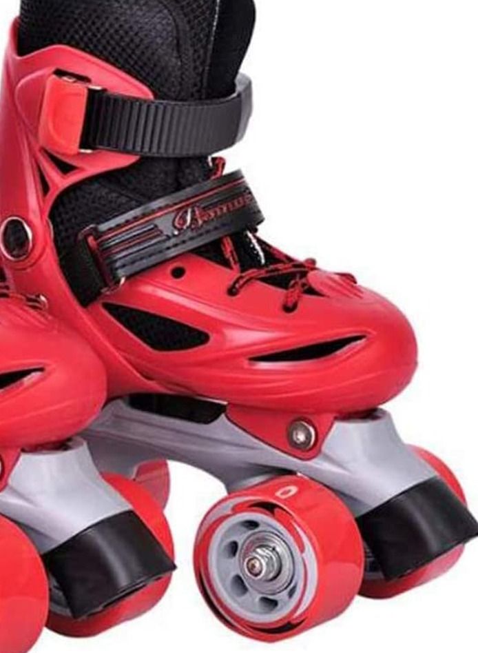 LIMOS Roller Skates Shoes Double Rows 4 Wheels with Adjustable Size AREA for Boys And Girls (Red M(35-38)) - Image 5