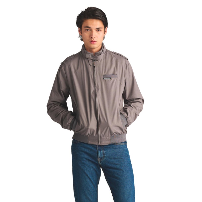Members Only Mens Classic Iconic Racer Slim Fit Jacket Grey Medium