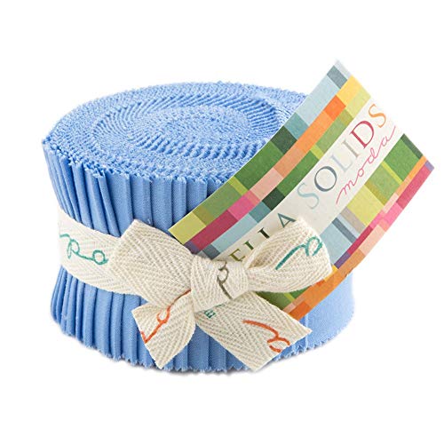 Moda Fabrics Bella Solids 30s Blue Jr Jelly Roll (9900JJR 25) by Moda House Designer for Moda - Image 4