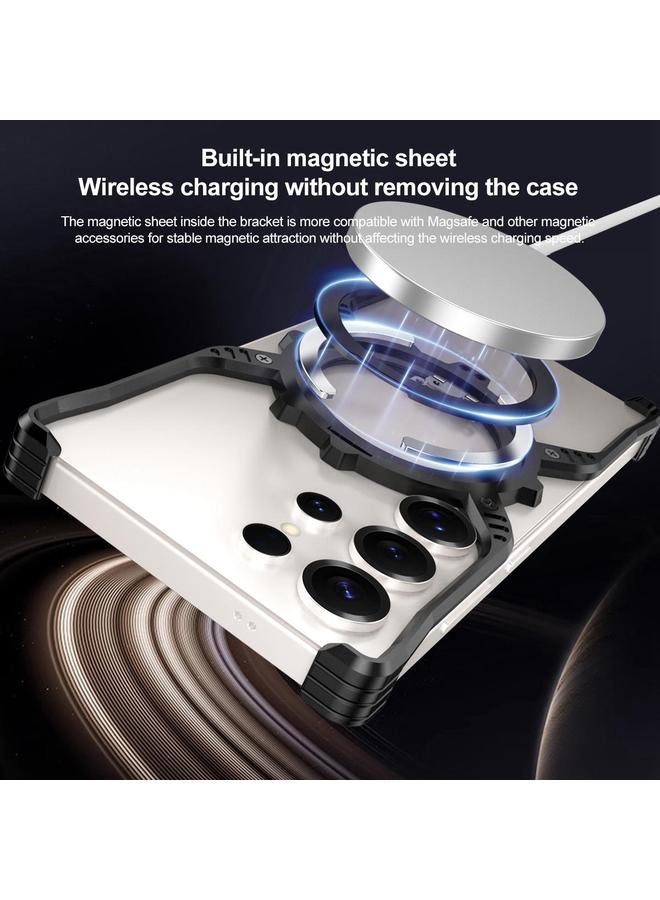 إيروريكس جراب لهاتف Samsung Galaxy S22 Ultra 5G Mechanical Gear MagSafe Holder جراب هاتف معدني بدون حواف - Image 5